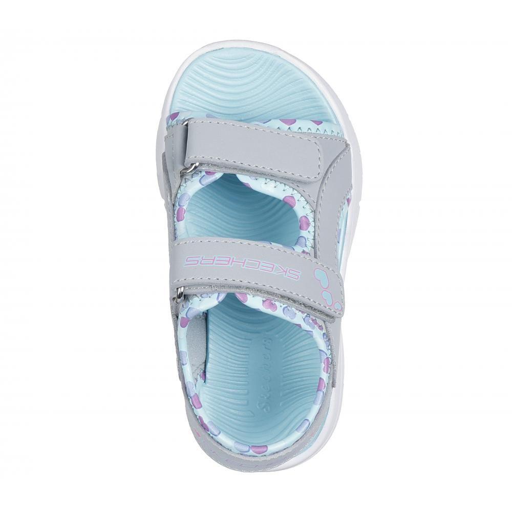 Sandalia Niña Flex Splash Heart Galore Gris Skechers-1
