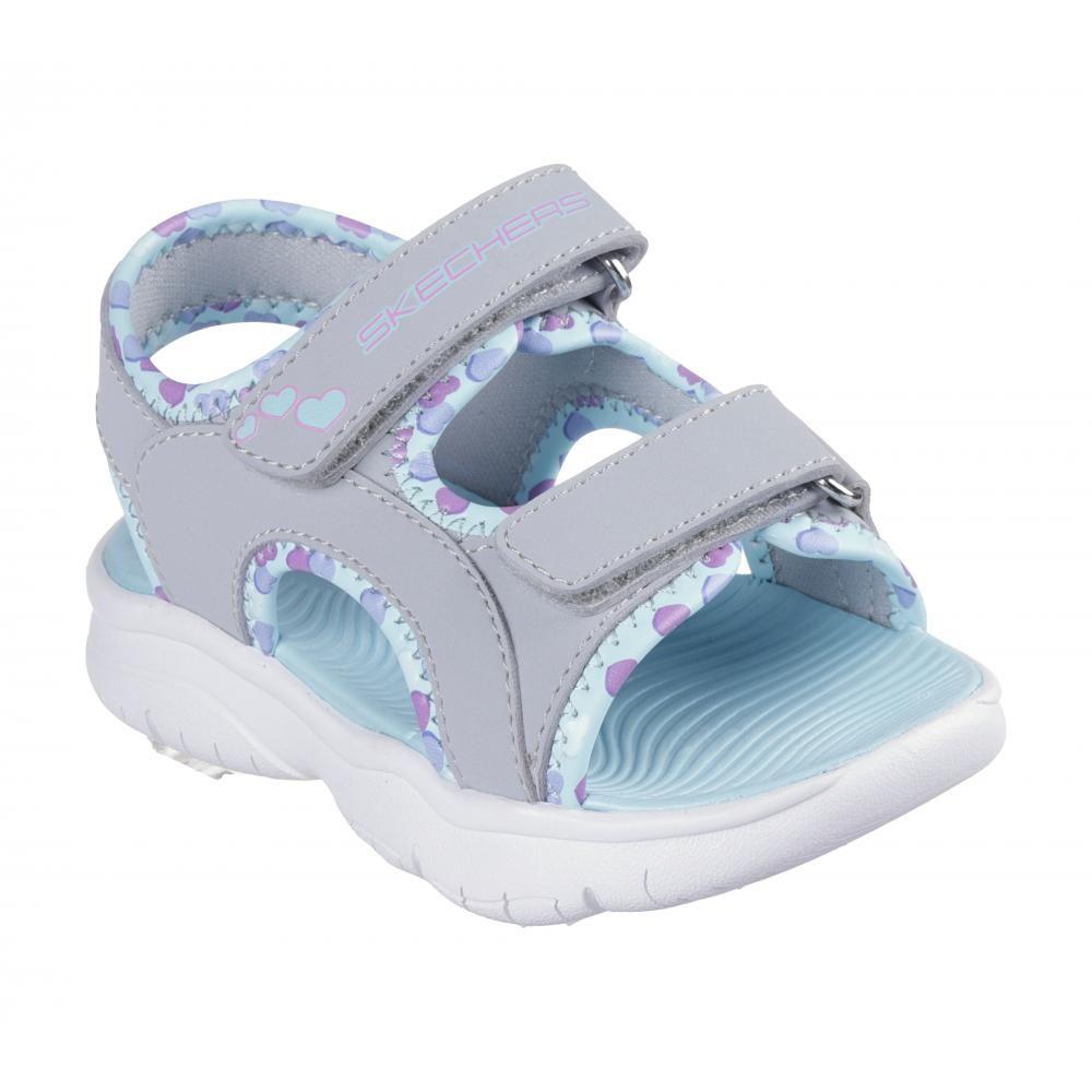 Sandalia Niña Flex Splash Heart Galore Gris Skechers-4
