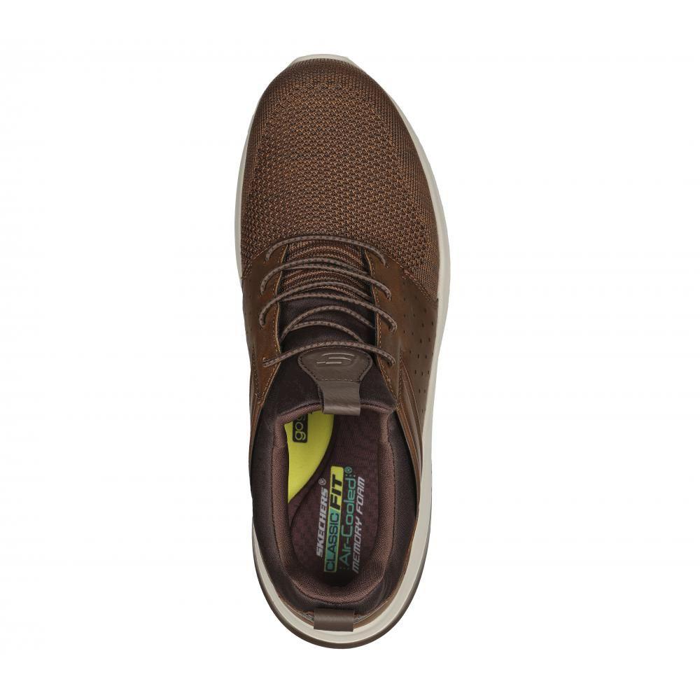 Zapatos Hombre Delson 3.0 Cicada Café Skechers-1