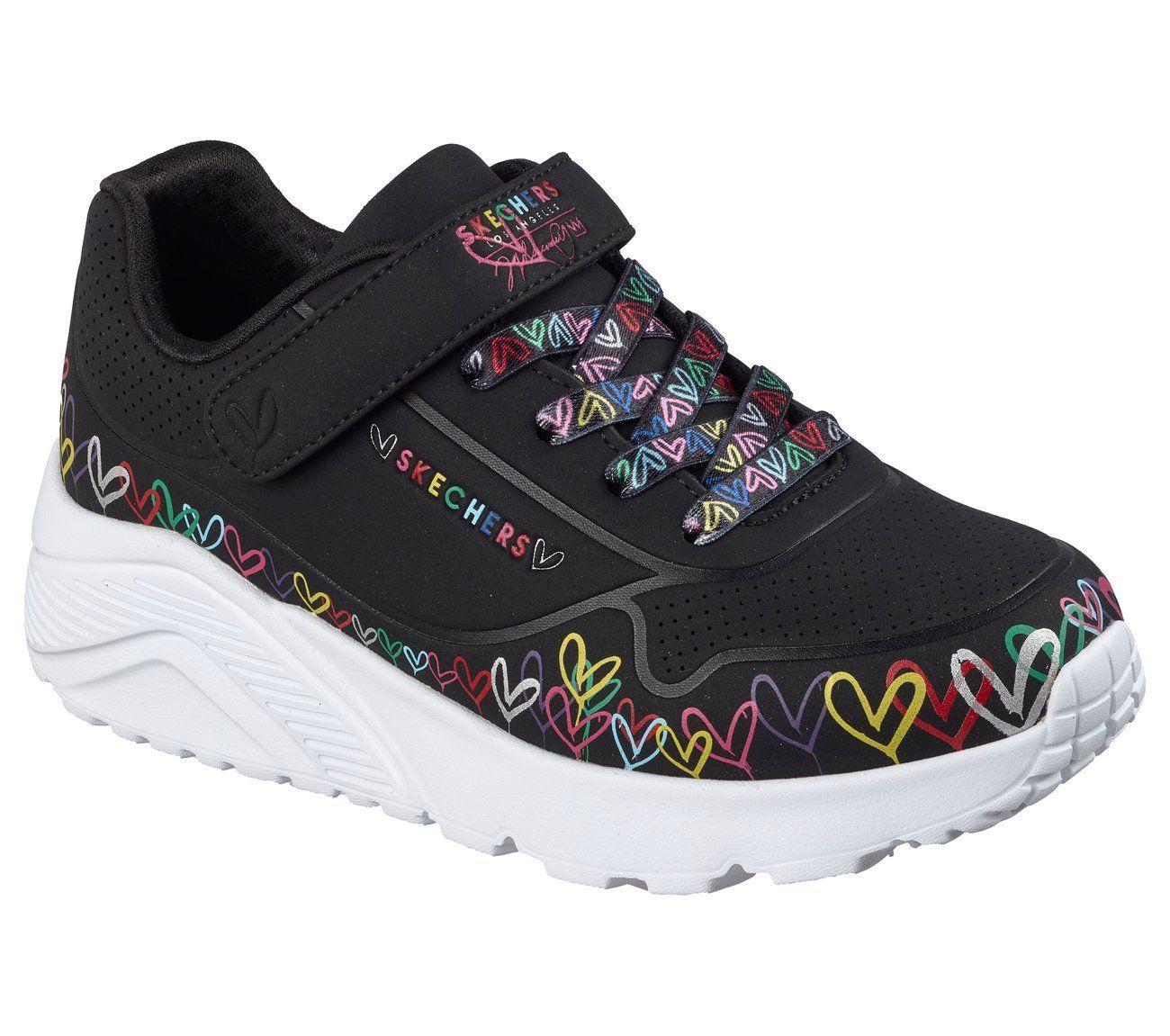 Zapatillas Niña Uno Lite Heart Craze Negro Skechers-3
