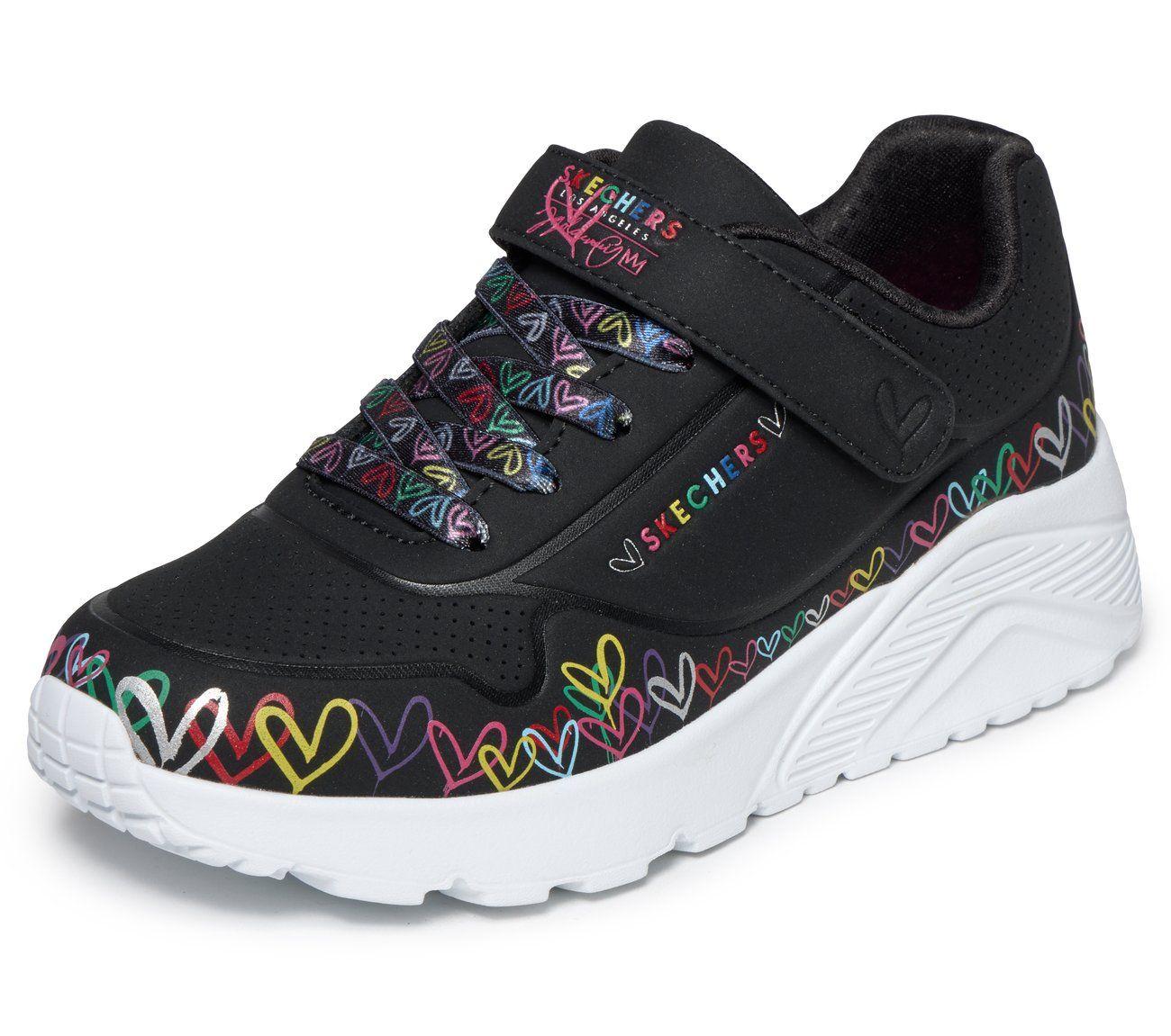 Zapatillas Niña Uno Lite Heart Craze Negro Skechers-4