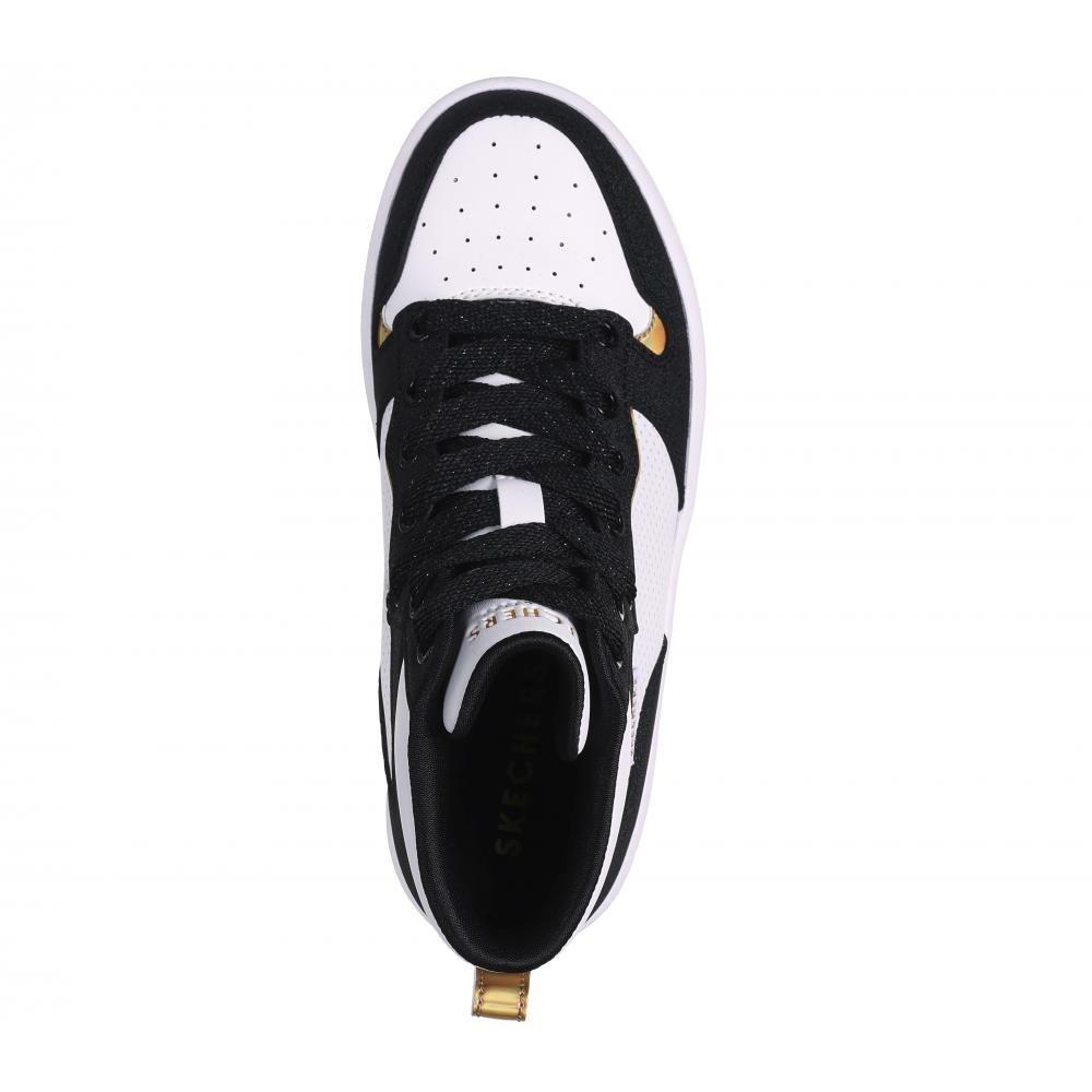Zapatilla Niña Court High Shine Kicks Blanco BK Skechers-1
