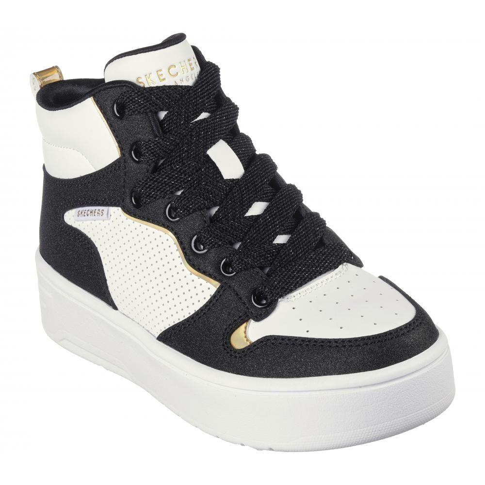 Zapatilla Niña Court High Shine Kicks Blanco BK Skechers-4