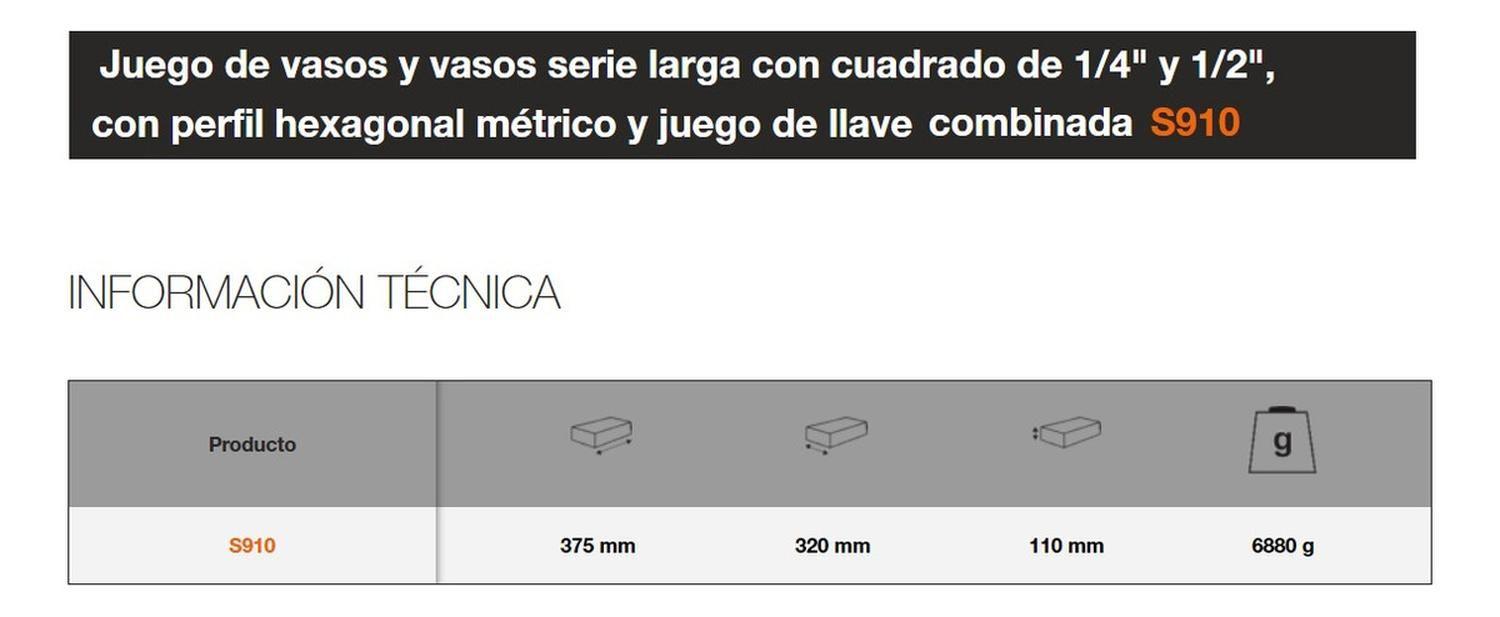 Juego De 91 Herramientas Llaves Y Dados 1/4 Y 1/2 S910 Bahco-4