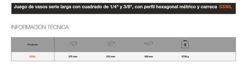 Juego De 53 Herramientas Dados 3/8 Y Puntas 1/4 S330l Bahco-4