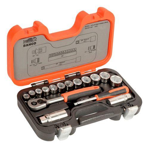 Juego De 34 Herramientas Dados 3/8 Y Puntas 1/4 S330 Bahco-2