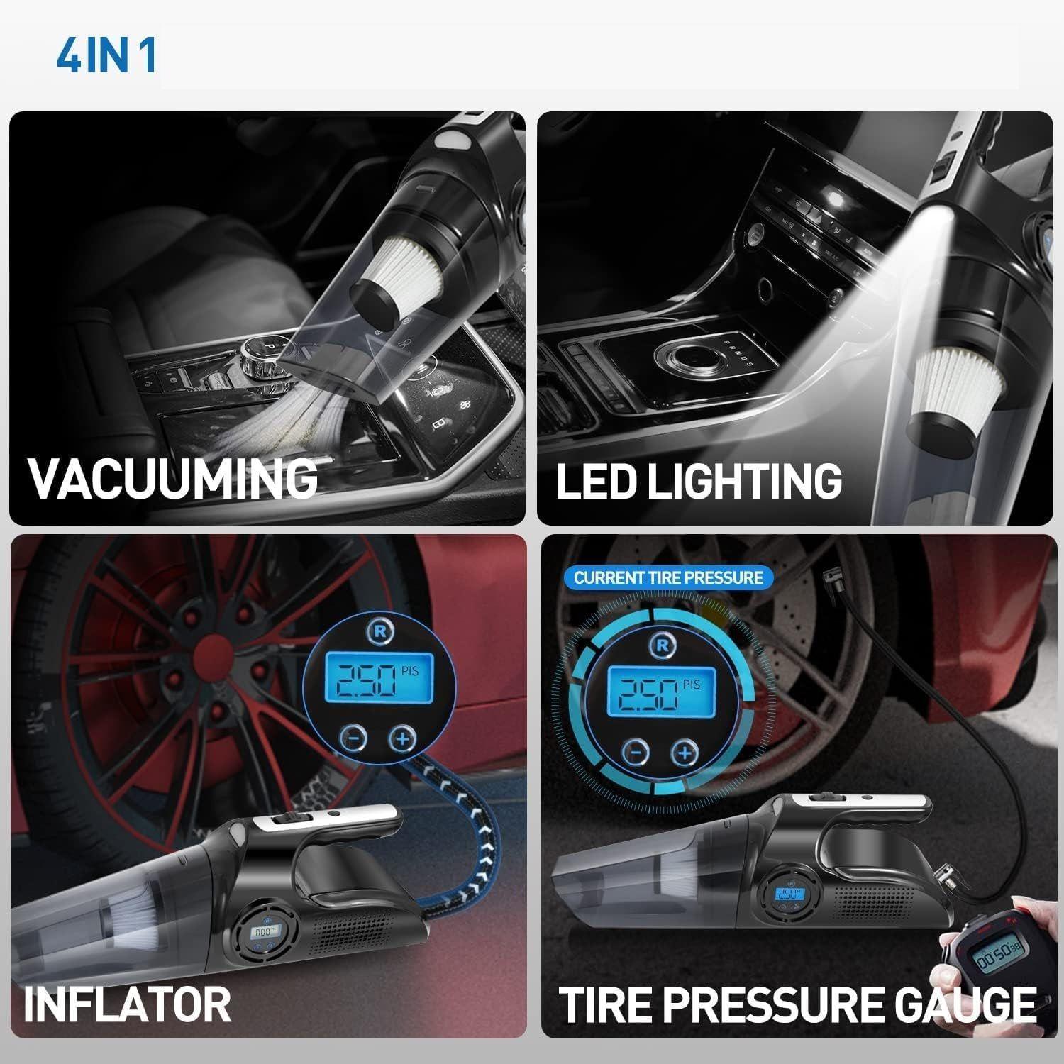 Aspiradora Auto Compresor Aire Neumatico Inalambrica-4