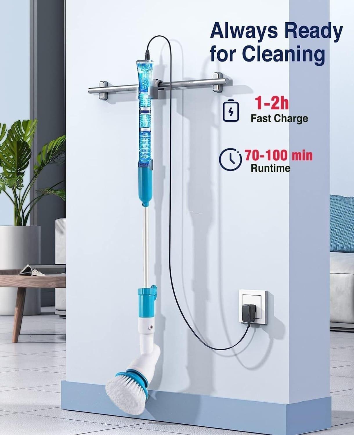 Cepillo Electrico Recargable Multiuso Con Mango Extensible-4