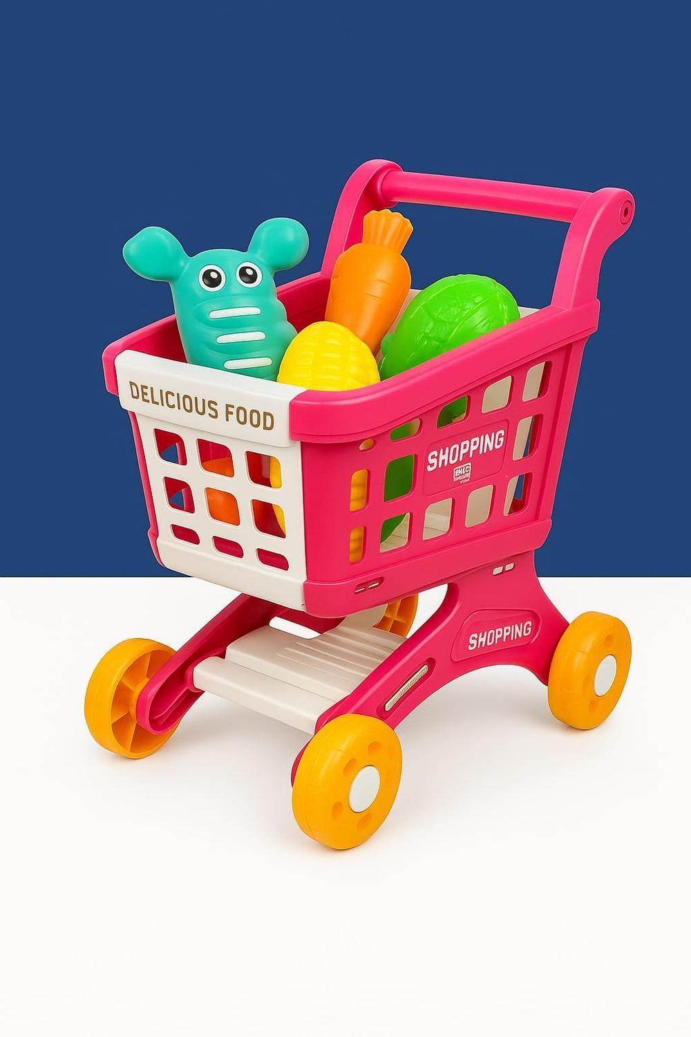 Carrito De Supermercado Infantil Con AlimentosDe Juguetes-2