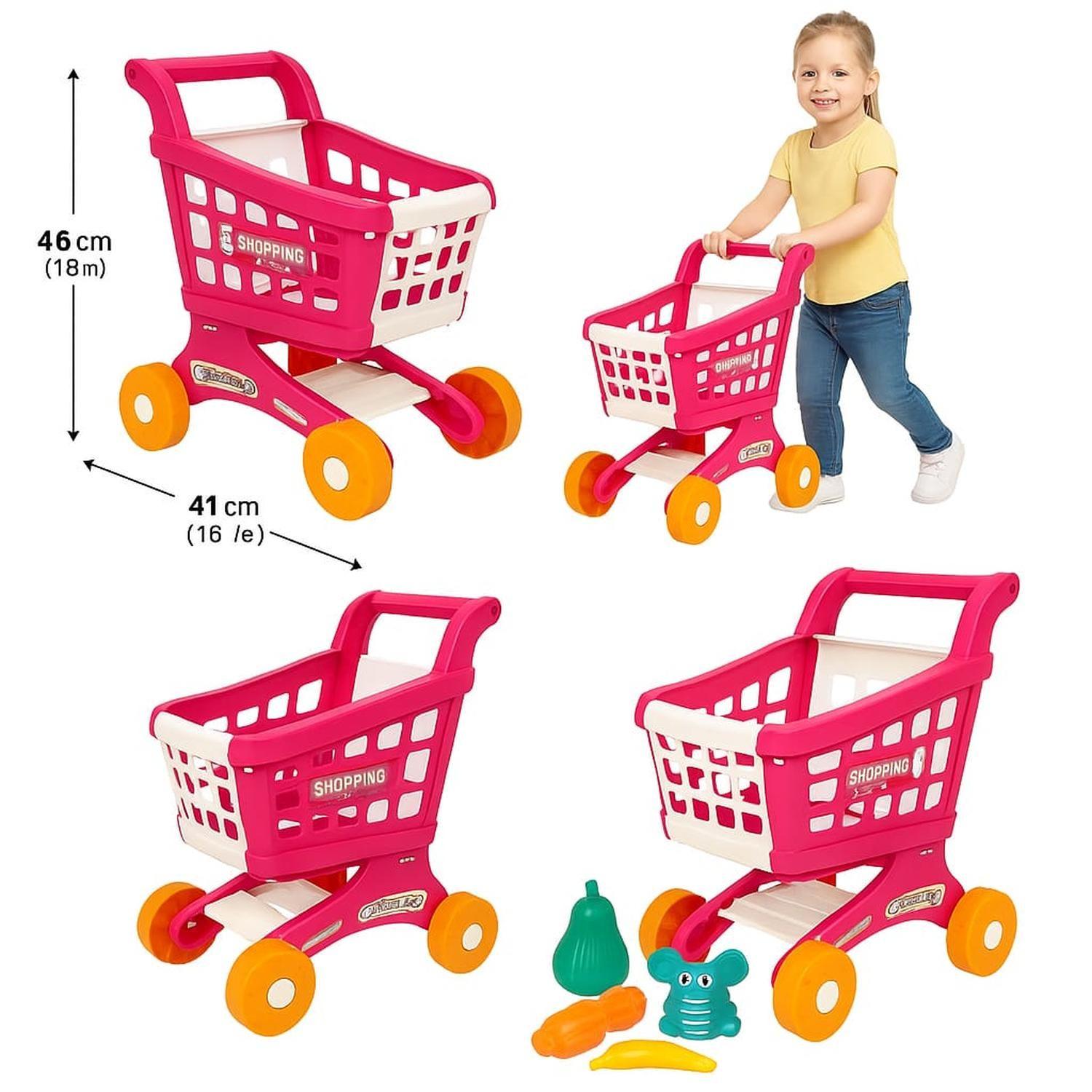 Carrito De Supermercado Infantil Con AlimentosDe Juguetes-3