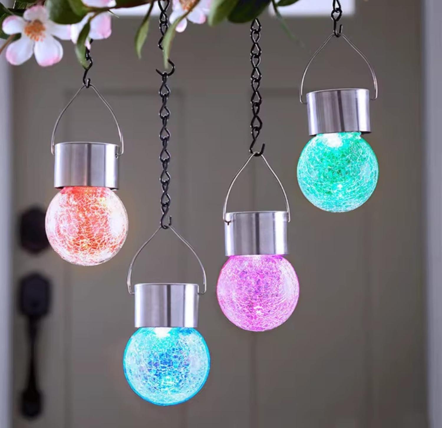 Set 4 Ampolletas Solar Colgantes-2