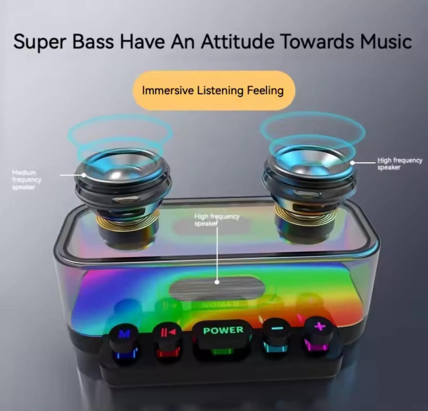 Parlante Bluetooht RGB Portatil Recargable Diseño Piano-2