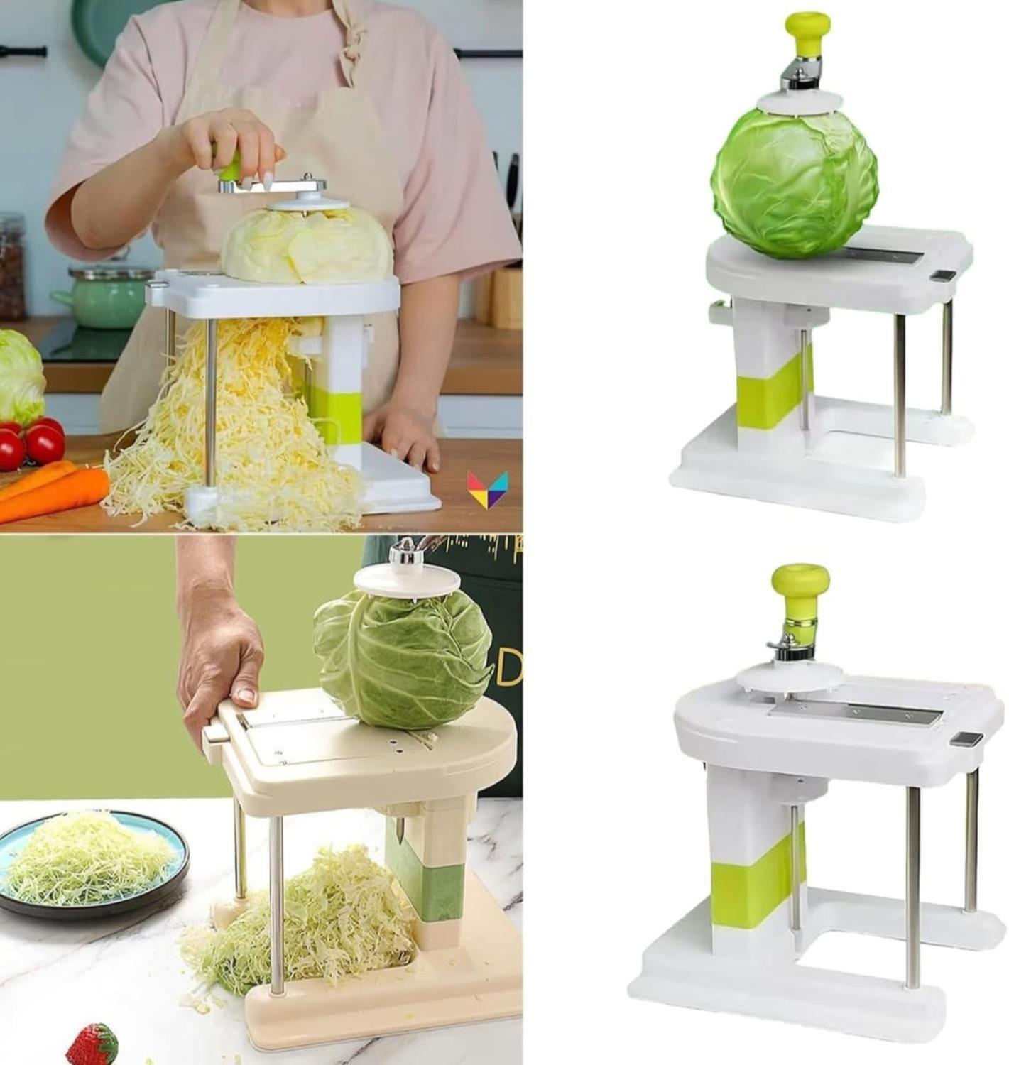 Cortador De Repollo Rotativo Manual Con Cuchillas De Acero Inoxidable-0