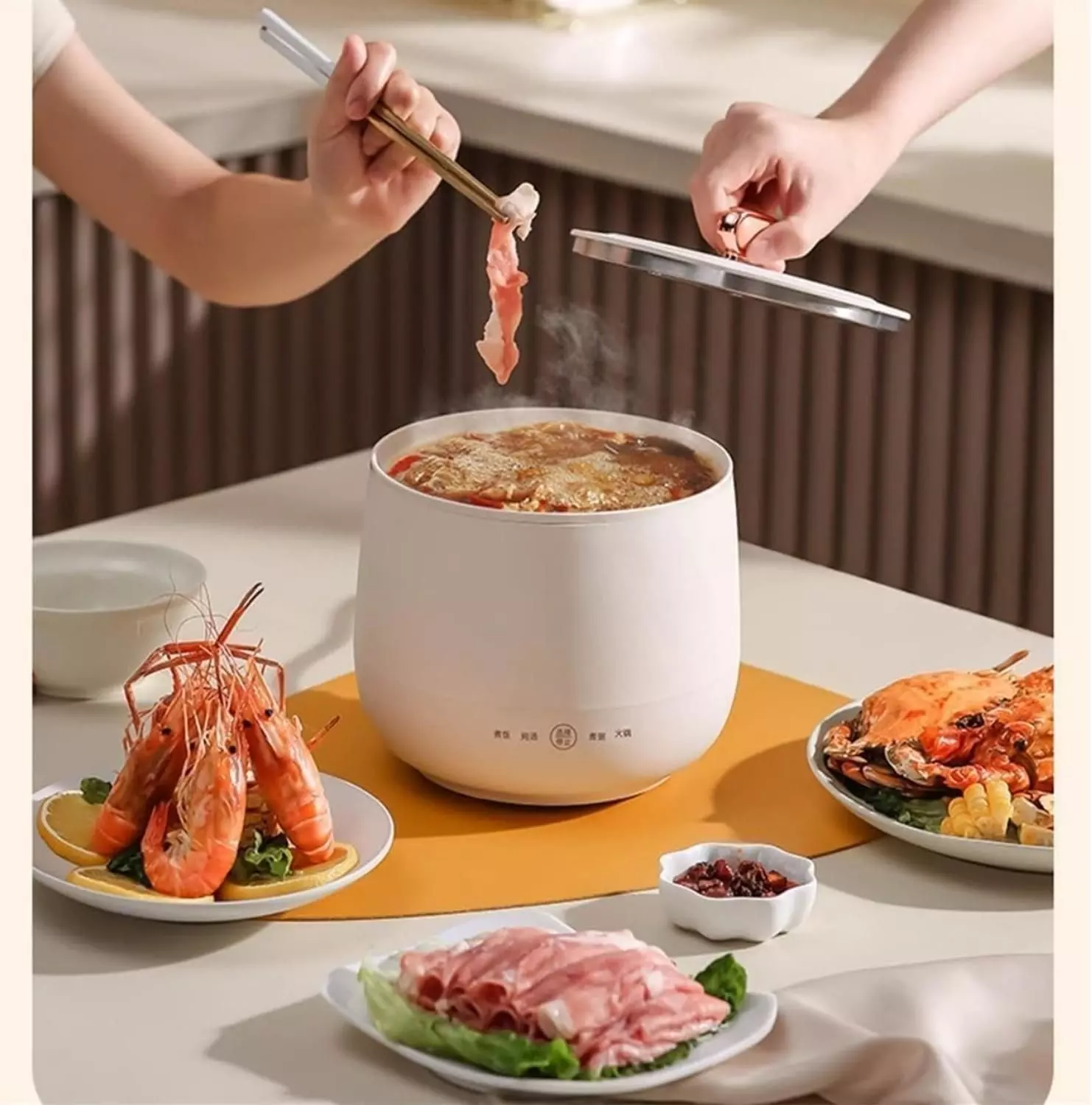 Mini Olla Arrocera Multifuncional 1.8 L Portatil Y Antiadherente-2