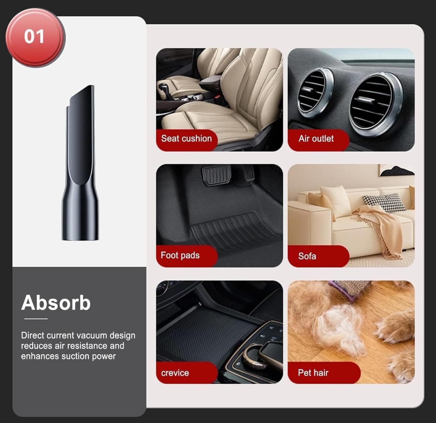 Aspiradora Inalambrica Recargable Para Auto Y Casa-4