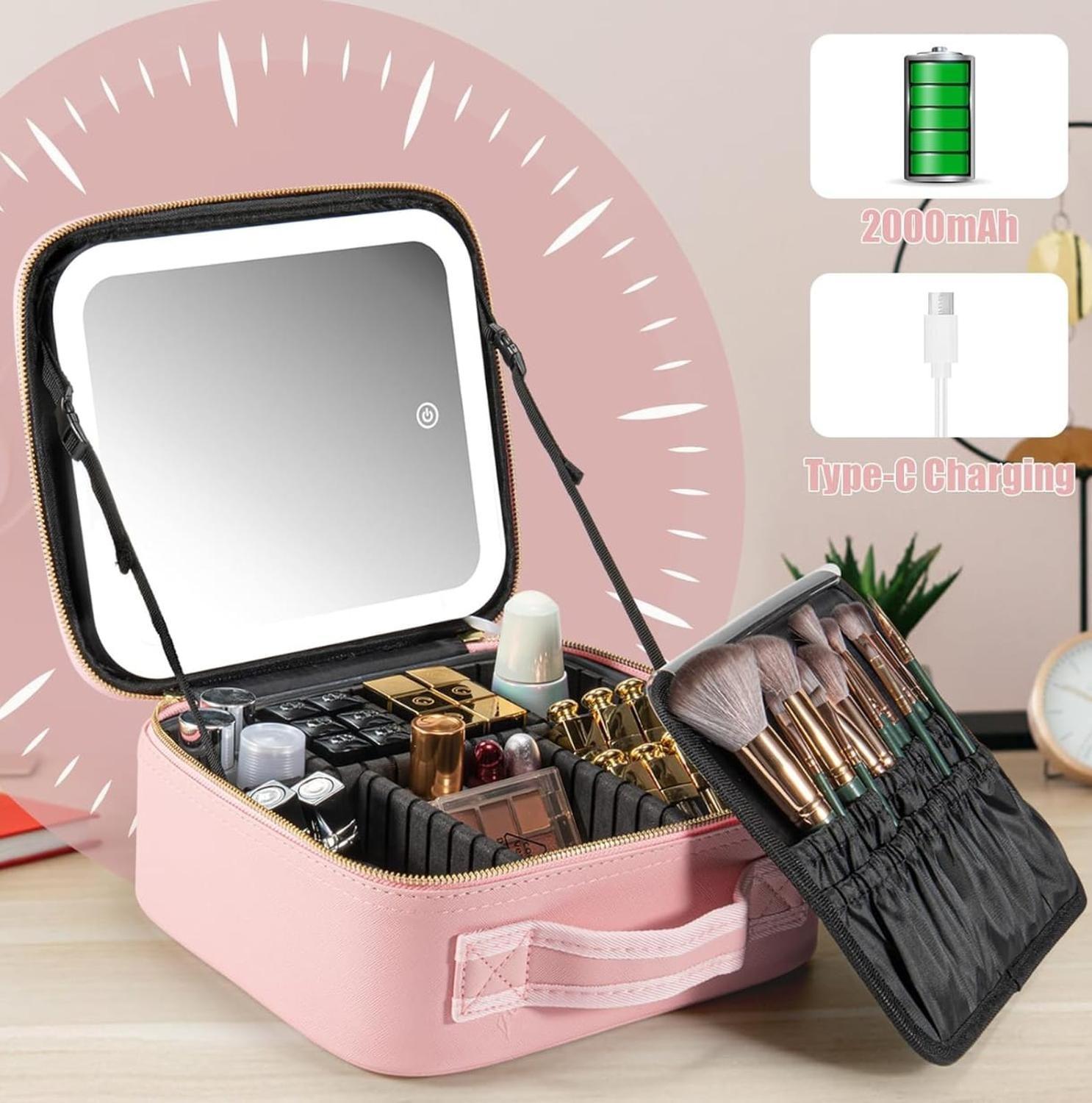 Cosmetiquero Organizador De Maquillaje Con Luz Led-5
