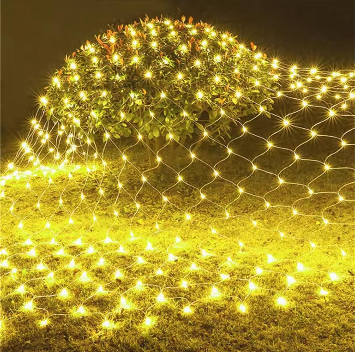 Luz Malla Cascada Led Solar 3 x 3 Navideña-2