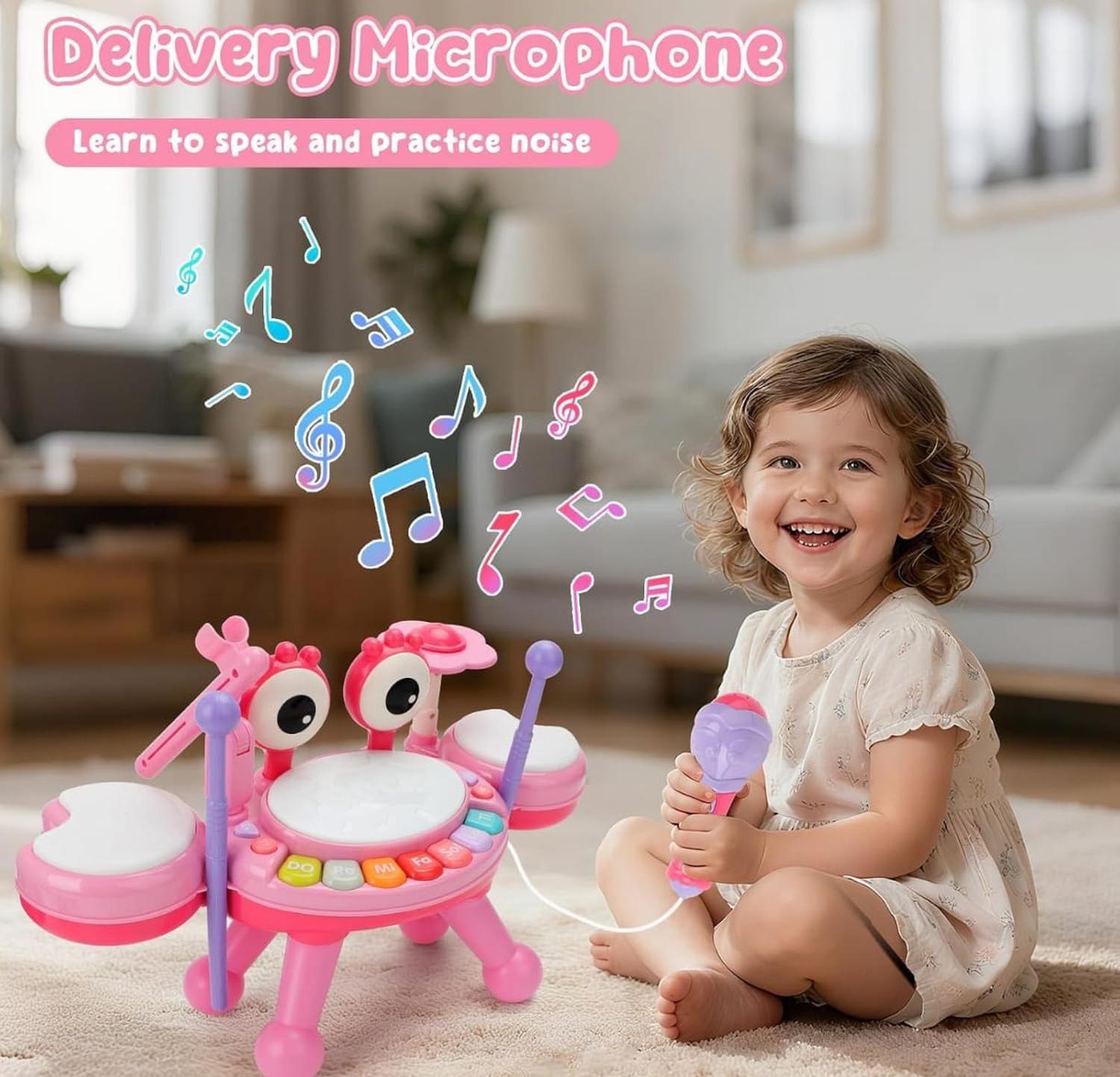 Juguete Bateria Musical Para Bebes Con MIcrofono-3