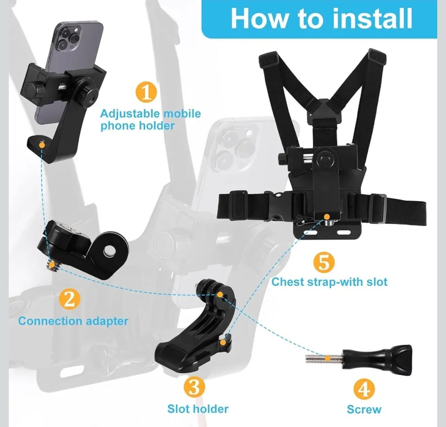 Soporte Ajustable De Pecho Para Celular Grabación De Video-3