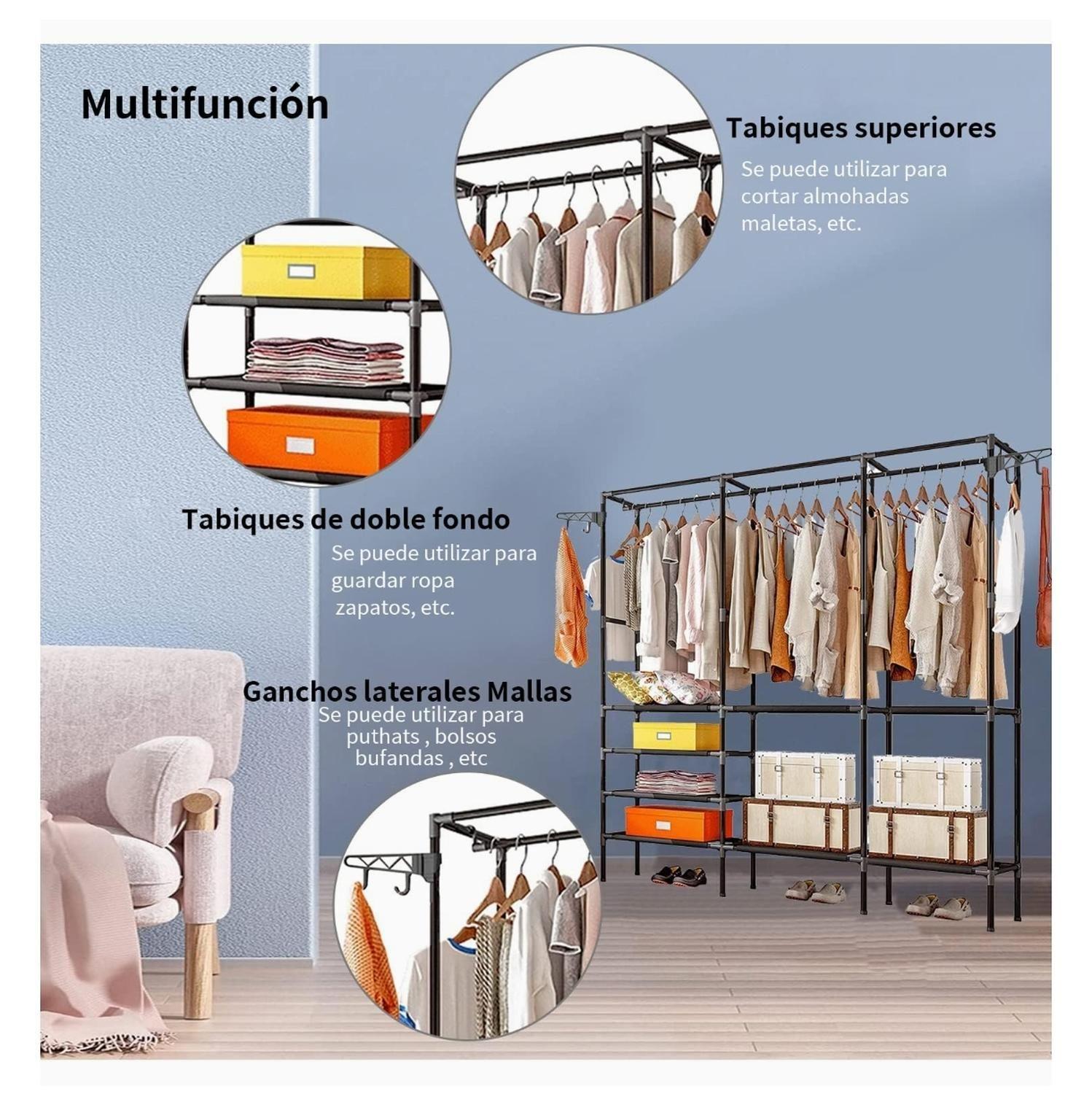 Closet Organizador Armable Premium Ropero Metálico Con Estantes-3