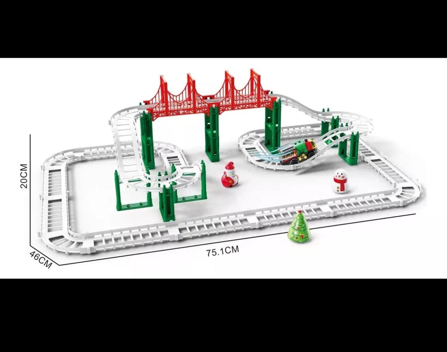 Tren Navideño Pista De Tren 61 Piezas-3