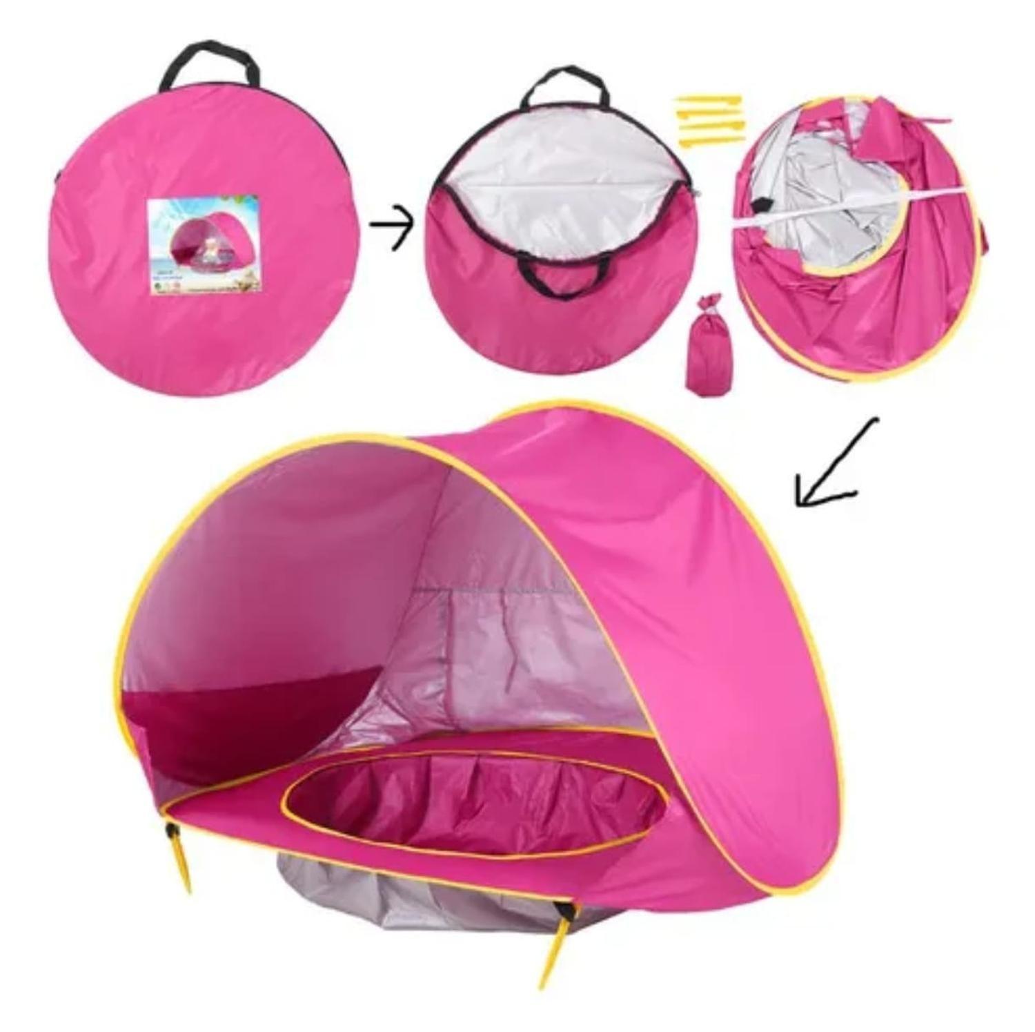 Carpa Con Piscina De Exterior Para Bebes Rosada-2