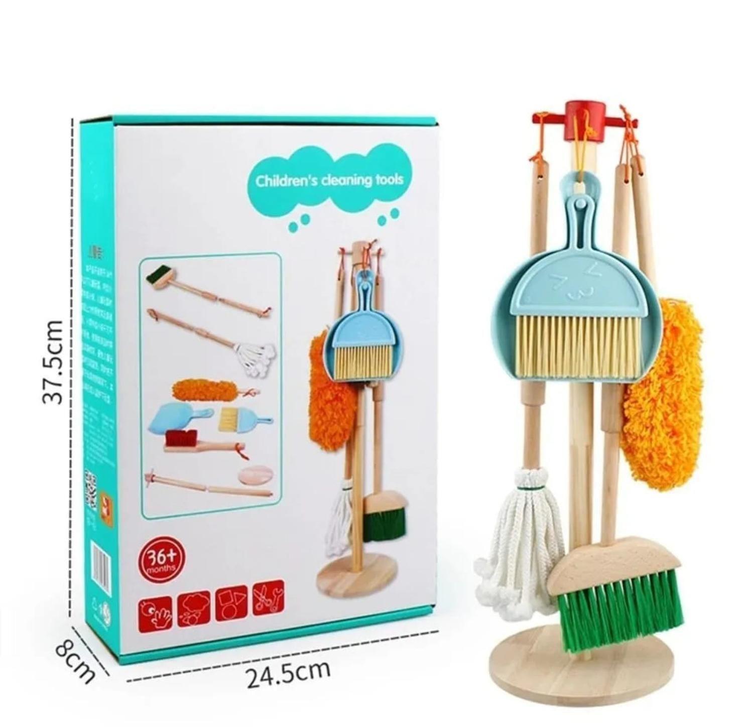 Set De Aseo Y Limpieza Para Niños Set De Madera-3