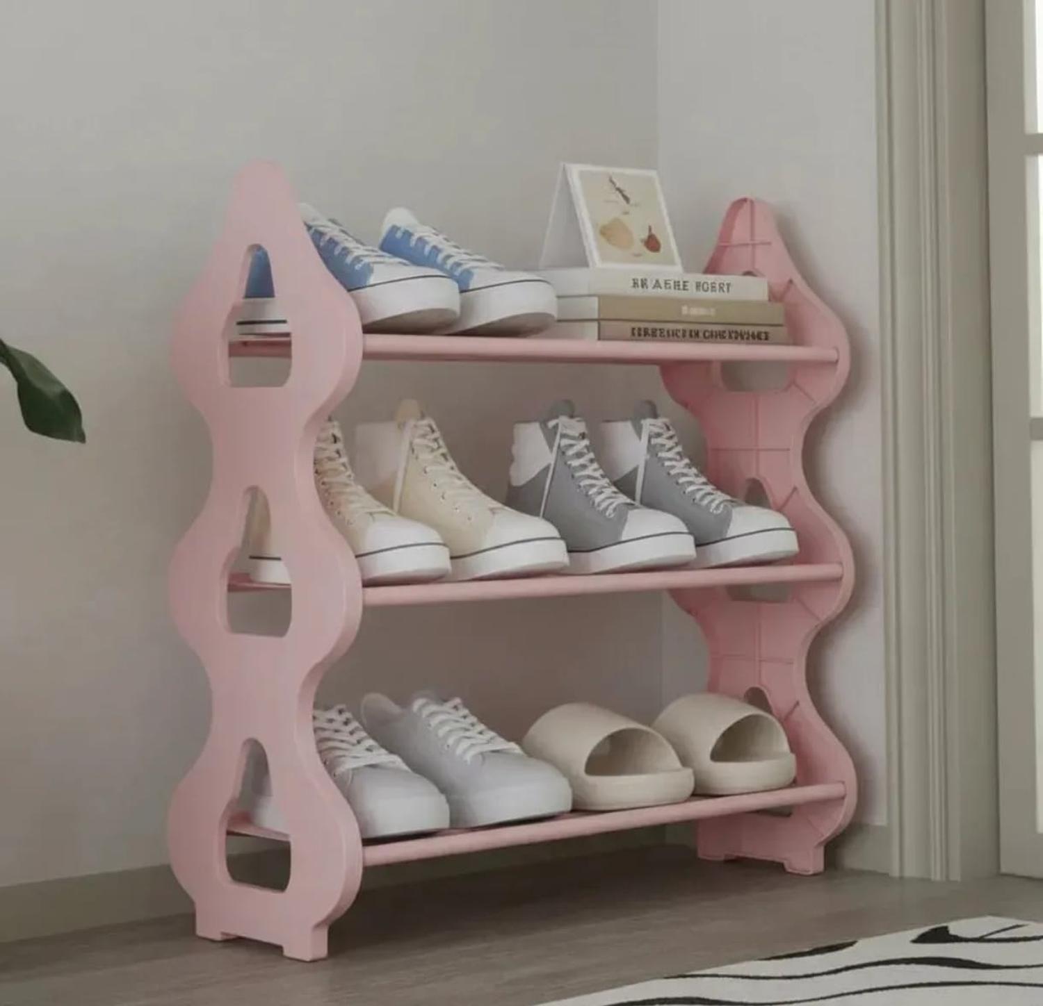 Zapatero Organizador De Zapatos 3 Niveles Multiusos Dormitorios Blanco-3