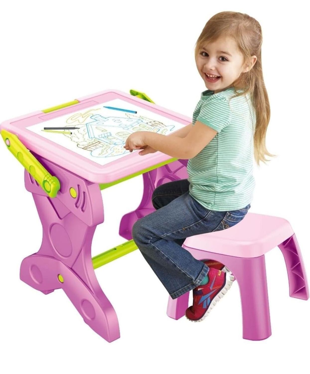 Escritorio Infantil 2 En 1 Con Pizarra Magica + Silla Para Niños-1