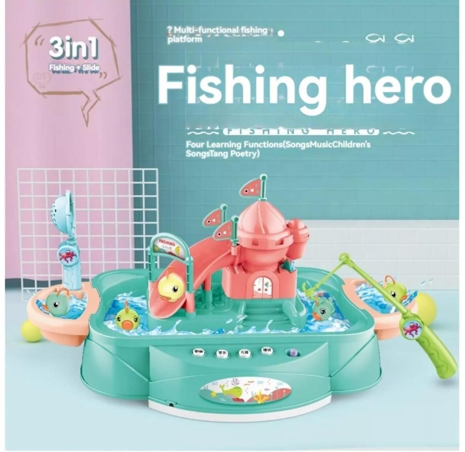 Juego De Pesca Infantil Con Agua Y Musica 3 En 1 Para Niños-2