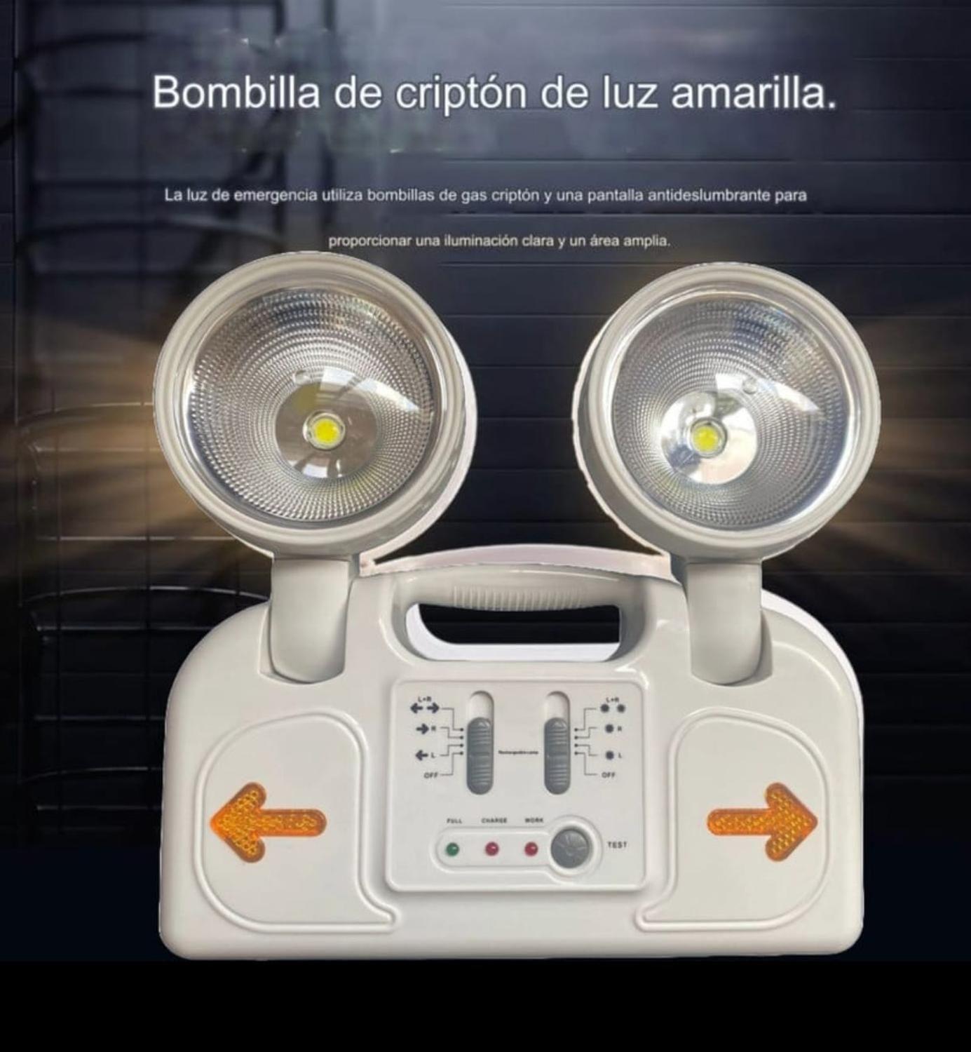 Lampara De Emergencia Recargable Con 2 Focos-3