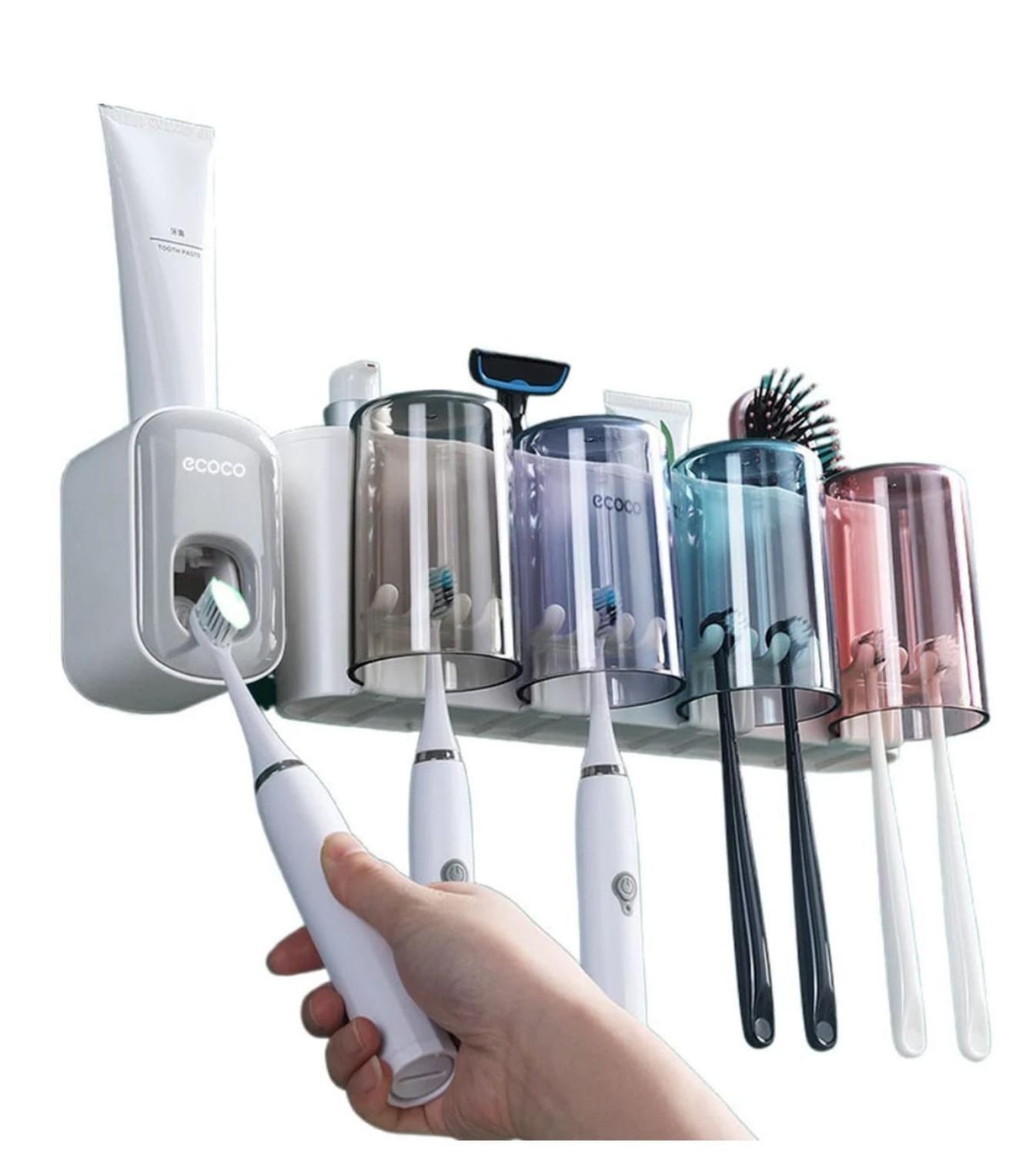 Dispensador Pasta Dental Y Porta Cepillos De Dientes-0