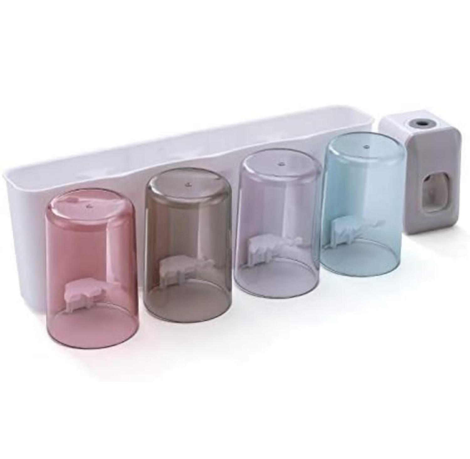 Dispensador Pasta Dental Y Porta Cepillos De Dientes-2