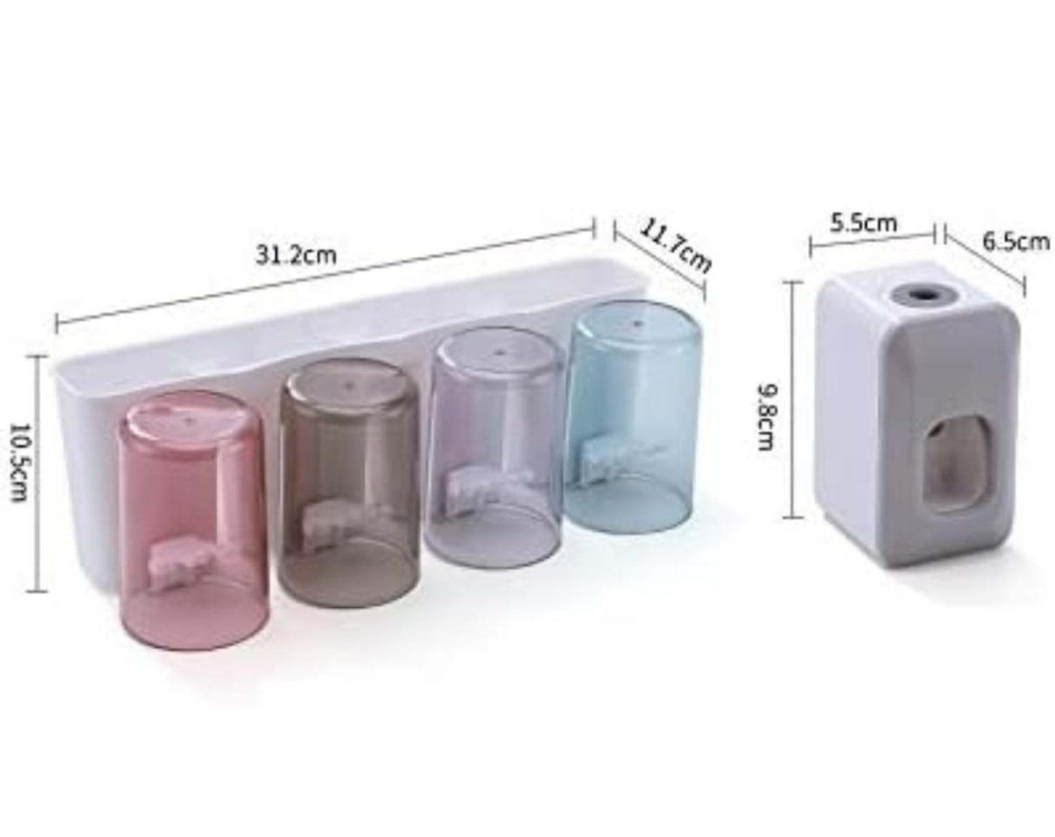 Dispensador Pasta Dental Y Porta Cepillos De Dientes-3