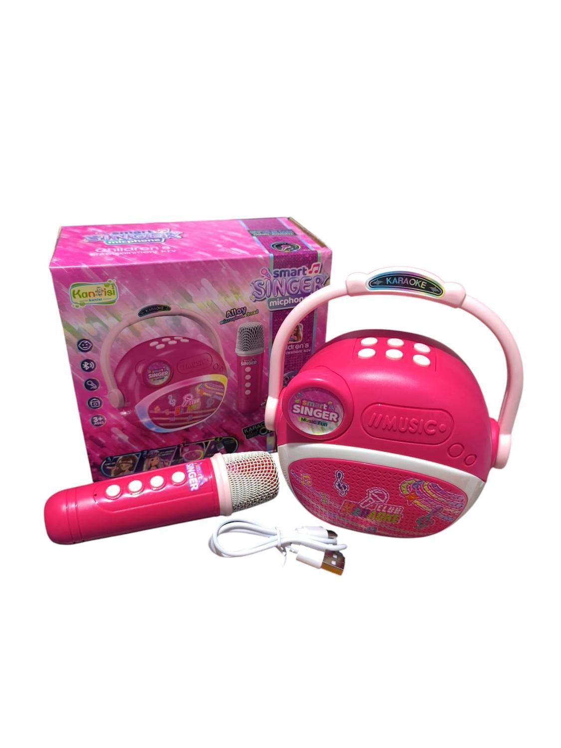 Parlante Altavoz Con Microfono Para Niña Rosa-2