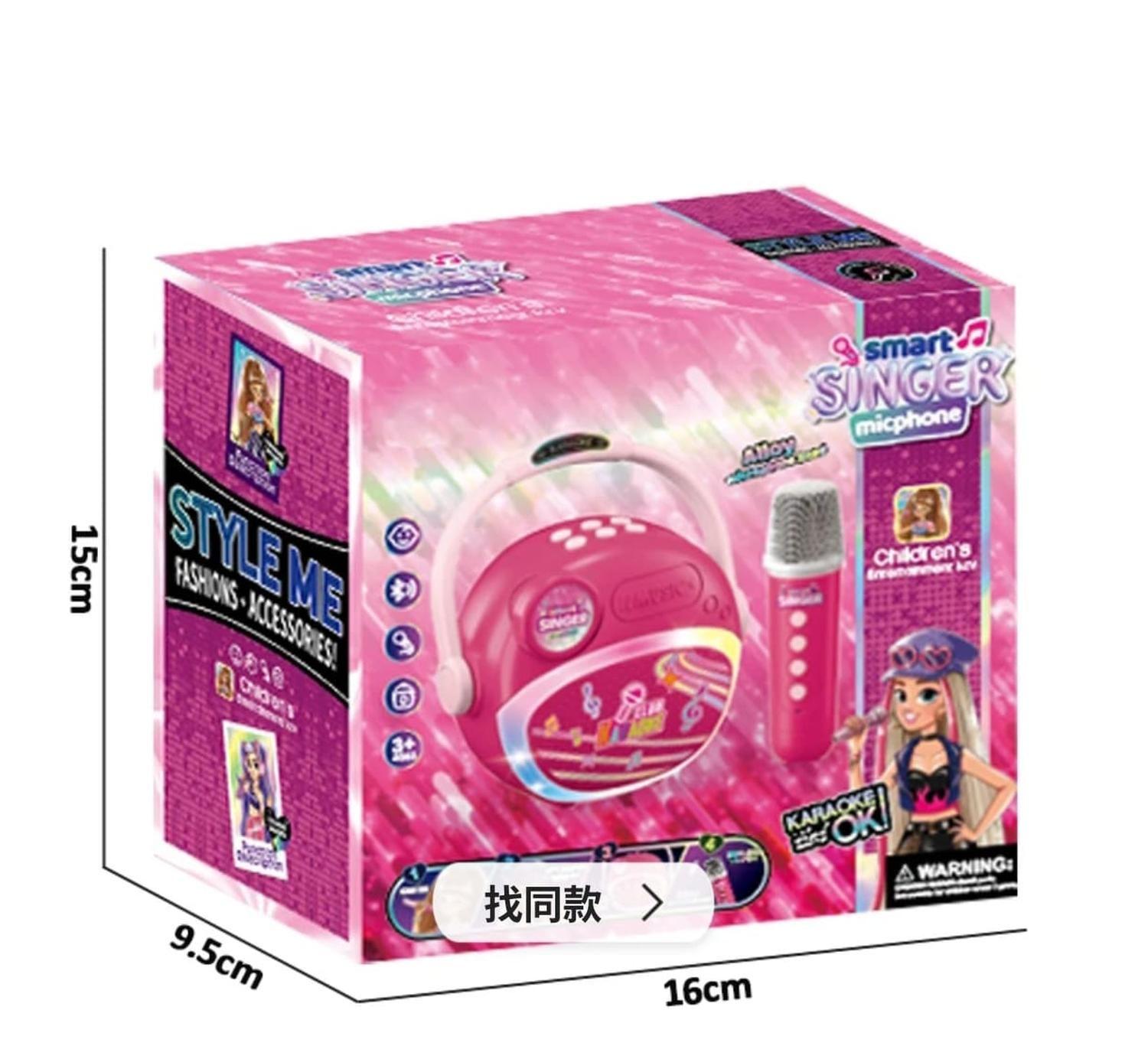 Parlante Altavoz Con Microfono Para Niña Rosa-3