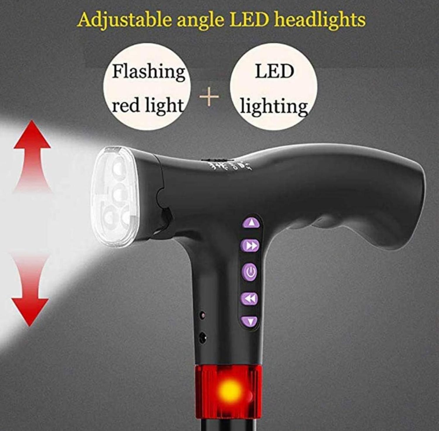 Baston Ajustable Recargable Luz Led Linterna-2