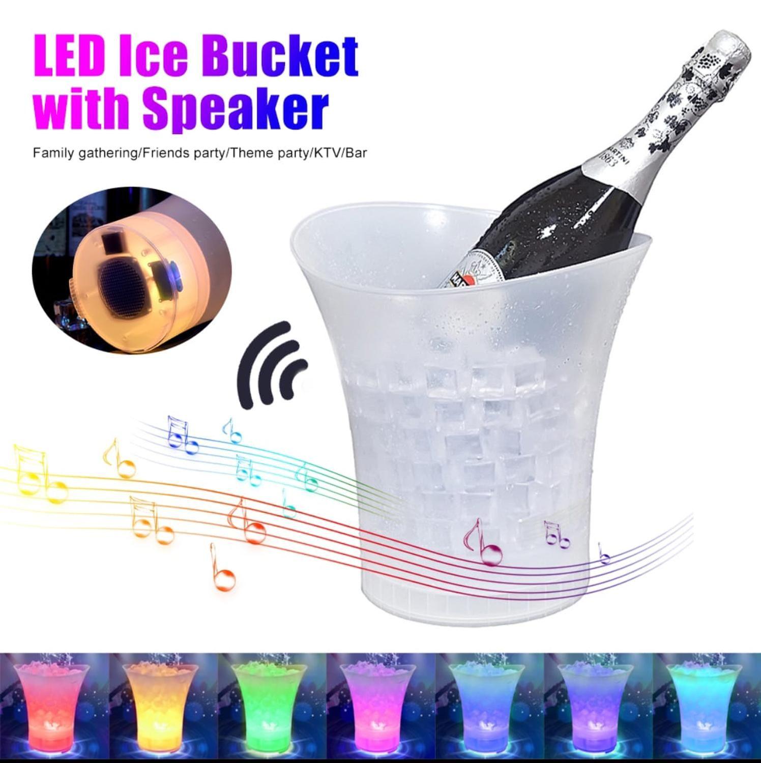 Hielera Cubetera Con Parlante Bluetooth Y Luz led RGB-1
