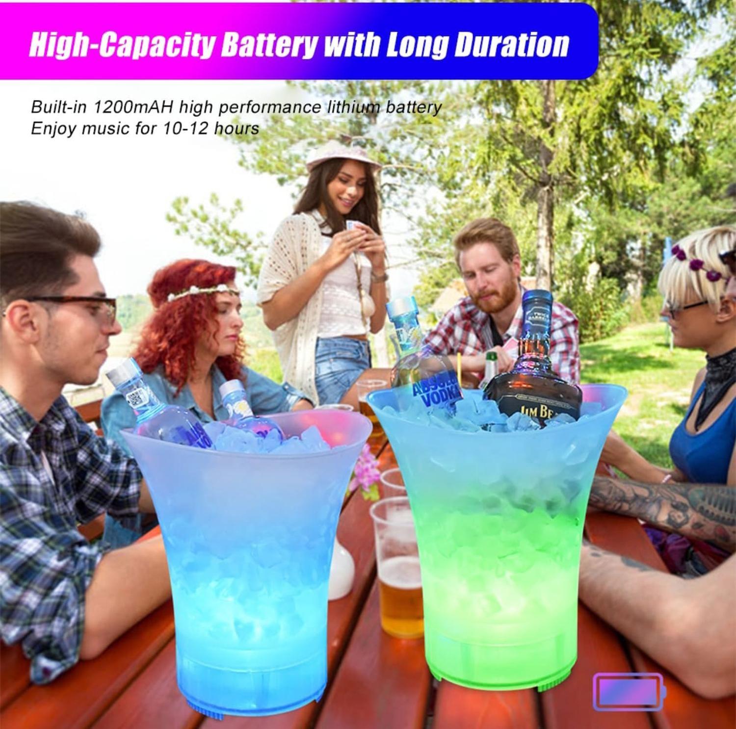 Hielera Cubetera Con Parlante Bluetooth Y Luz led RGB-2