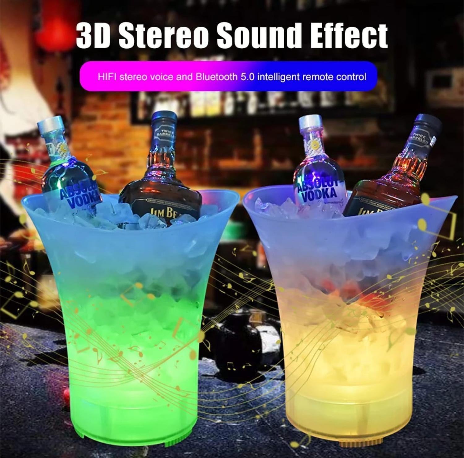 Hielera Cubetera Con Parlante Bluetooth Y Luz led RGB-3