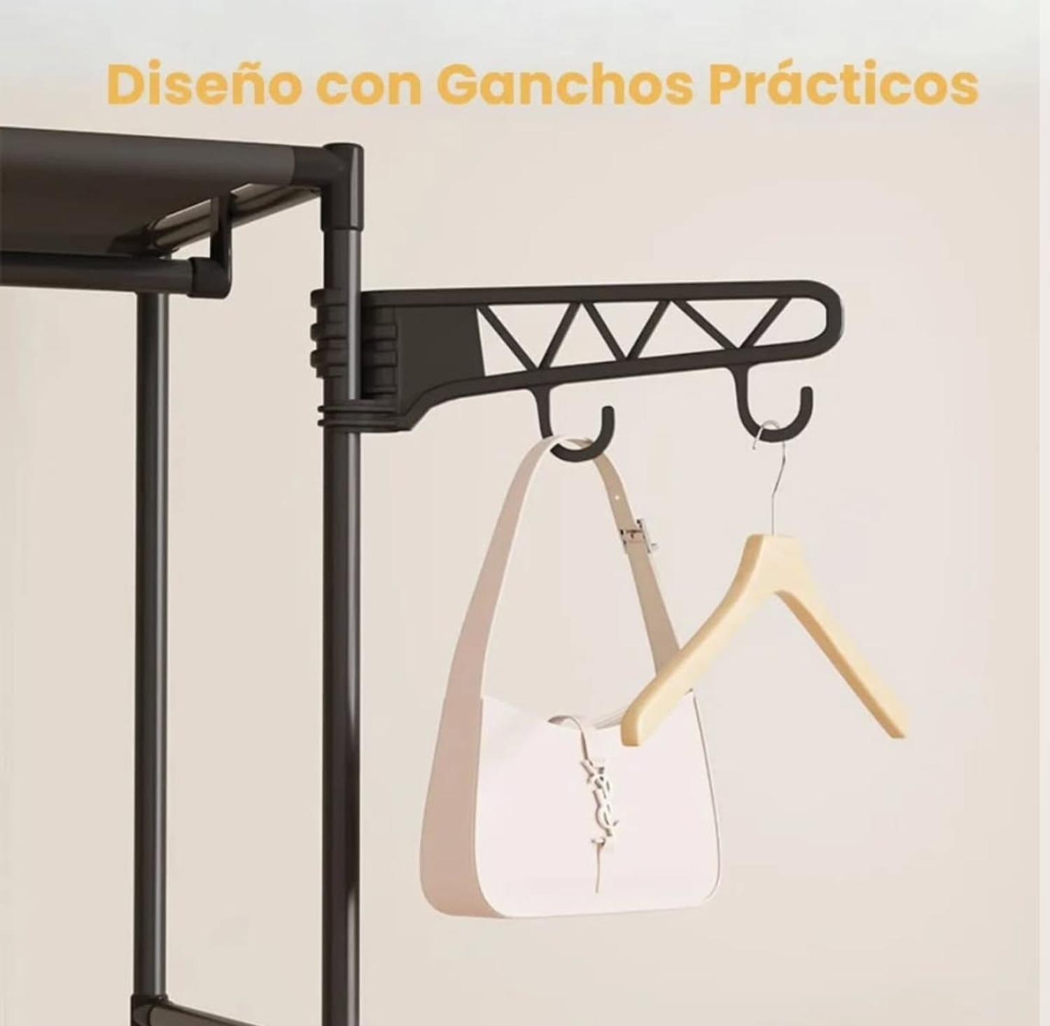 Closet organizador De Ropa Con Estantes Perchero Metalico-3