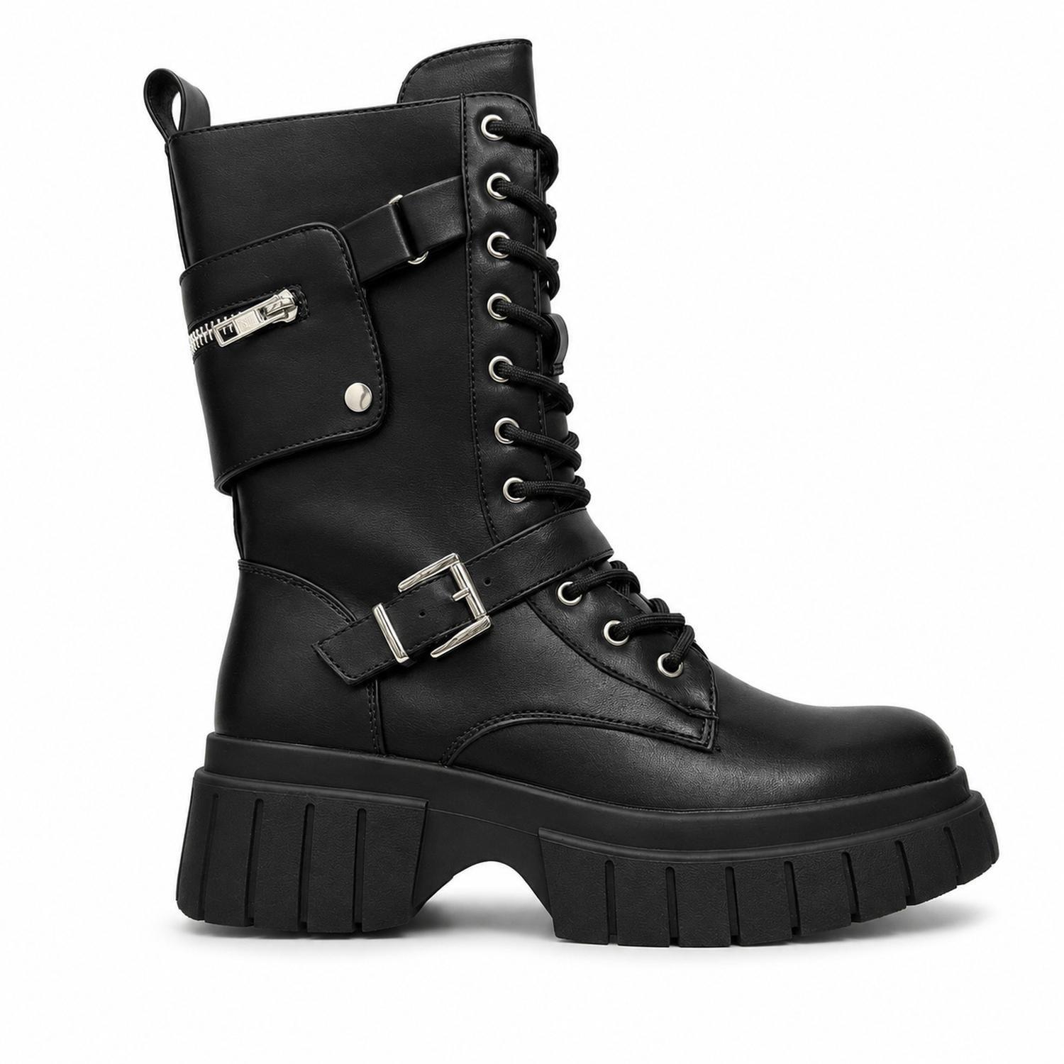 Bota Negro Mujer PU Salem 2546-0