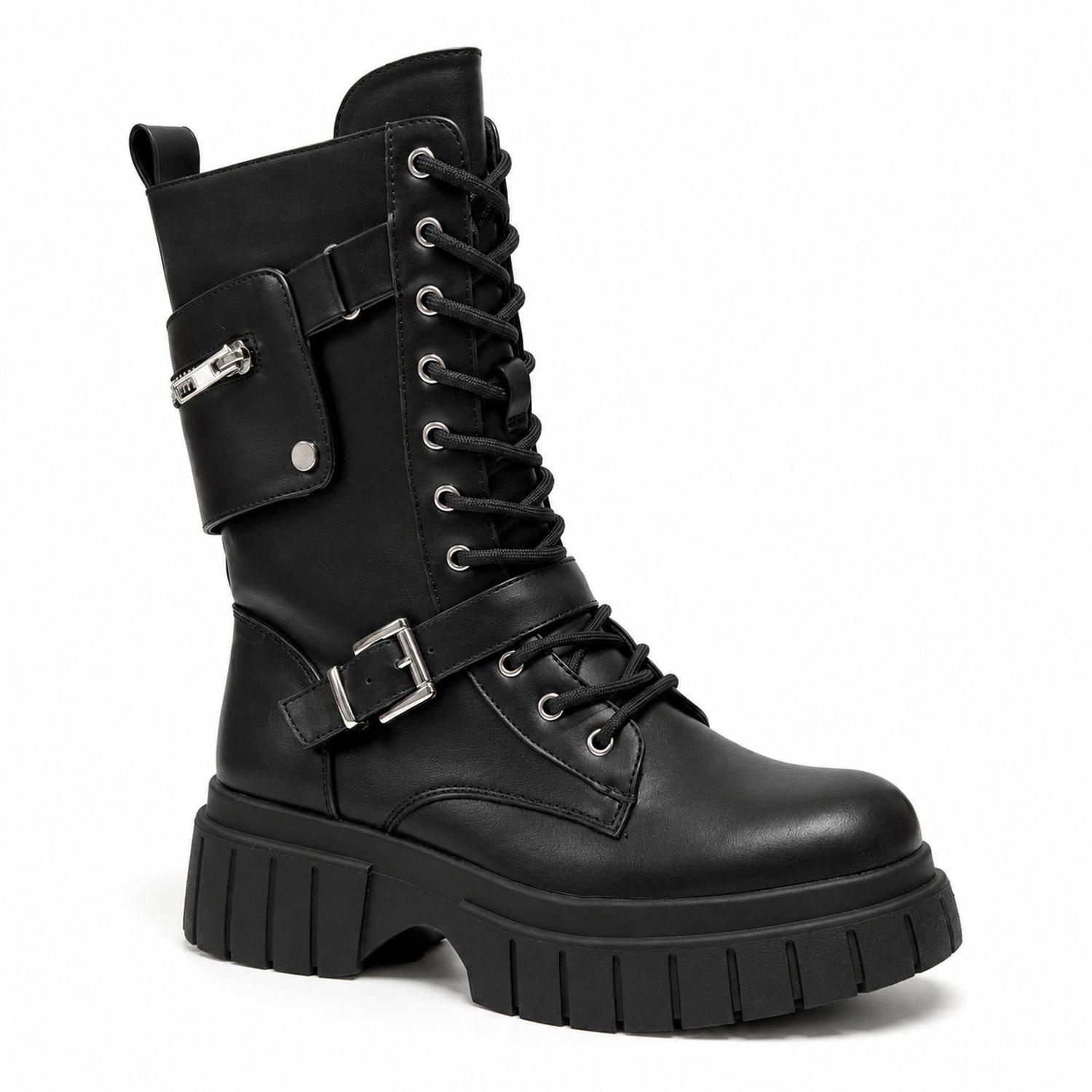 Bota Negro Mujer PU Salem 2546-2