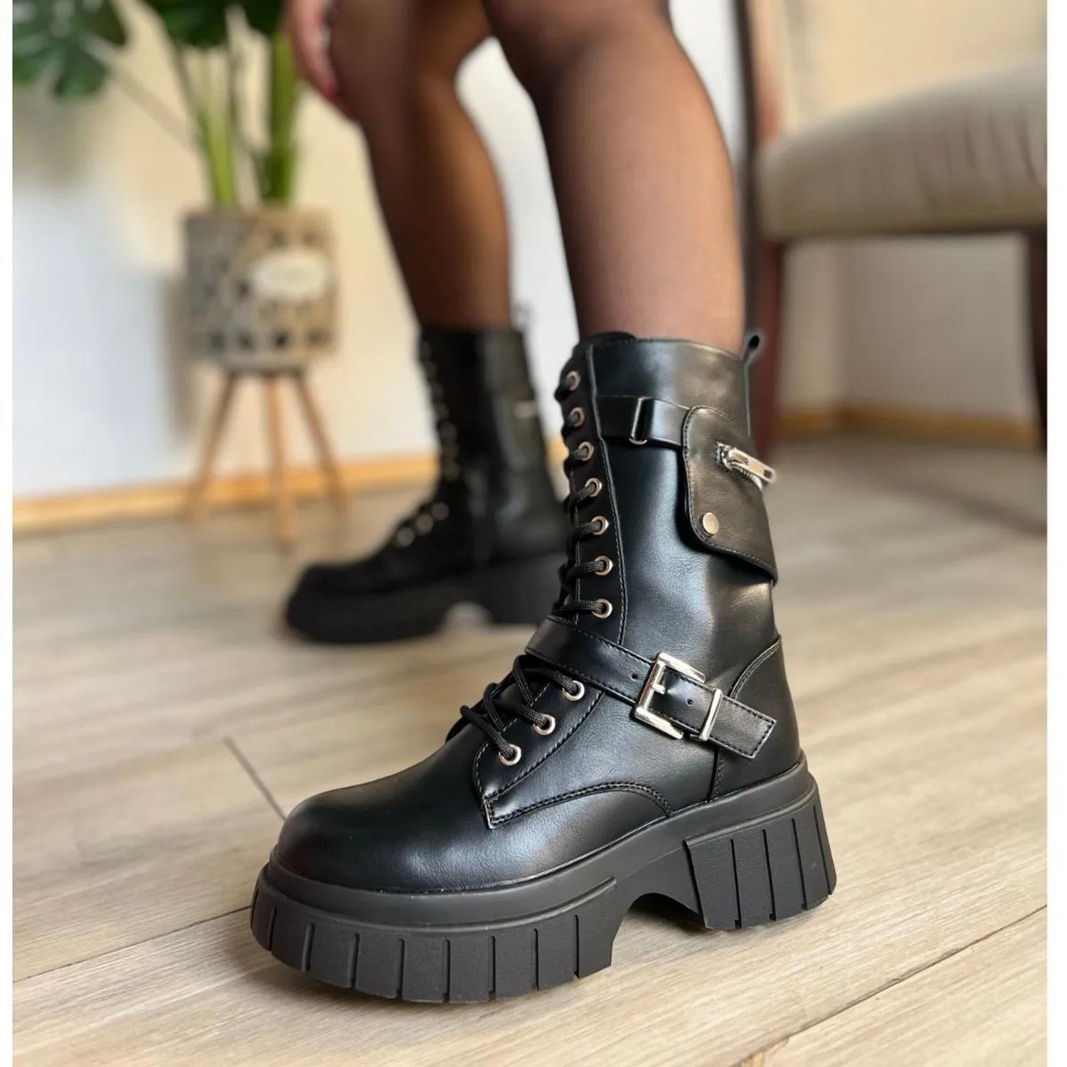 Bota Negro Mujer PU Salem 2546-4