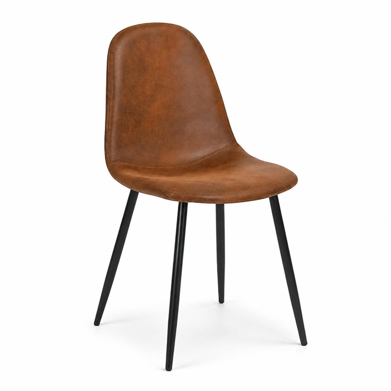Silla Scoop Ecocuero Vintage con Patas Metálicas-0