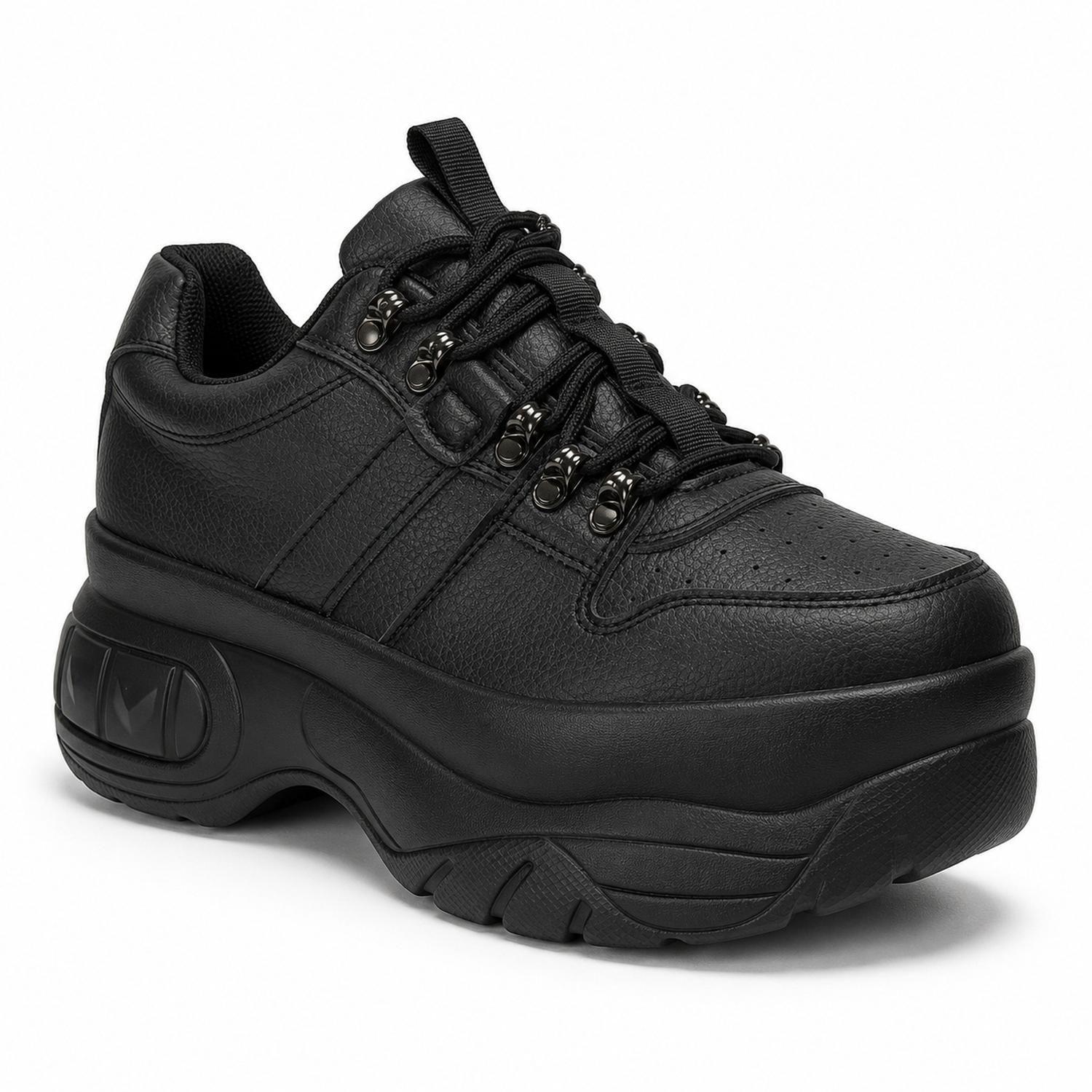 Zapatilla Negro Mujer Ecocuero Praga 23-85-1