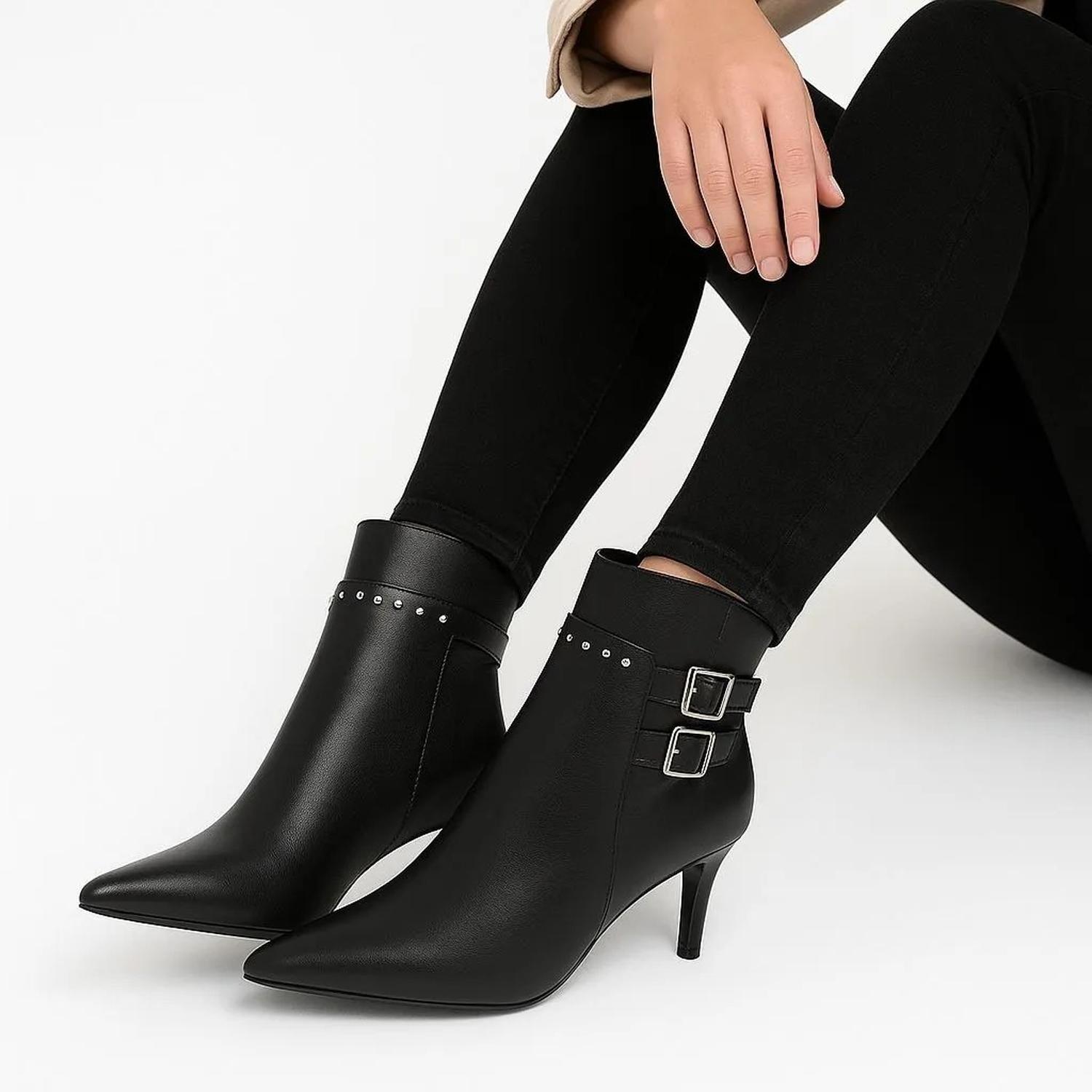 Botín Negro Mujer PU Tina TINA-001-3