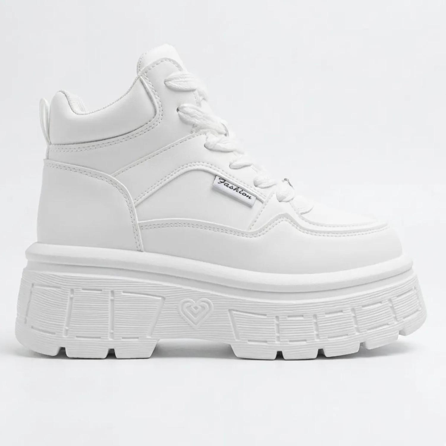 Zapatilla Con Caña Plataforma Blanco Mujer Ravenna 297-5-0