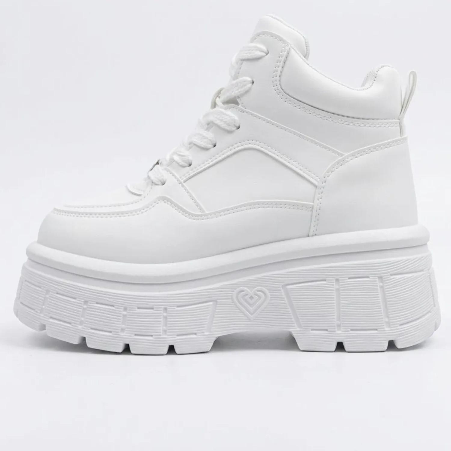 Zapatilla Con Caña Plataforma Blanco Mujer Ravenna 297-5-1