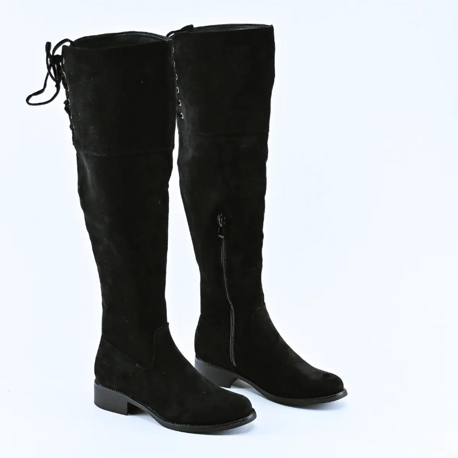 Botas Bucaneras Negras Gamuza Mujer H851-1-0
